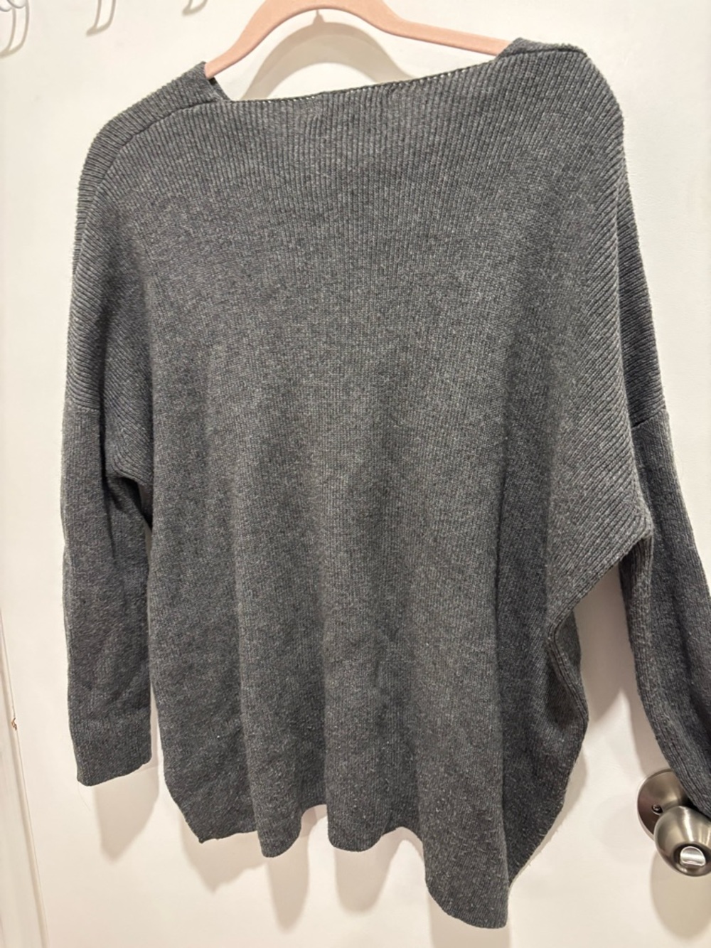 Uniqlo Gray V-Neck Knit Sweater - Picture 6 of 6